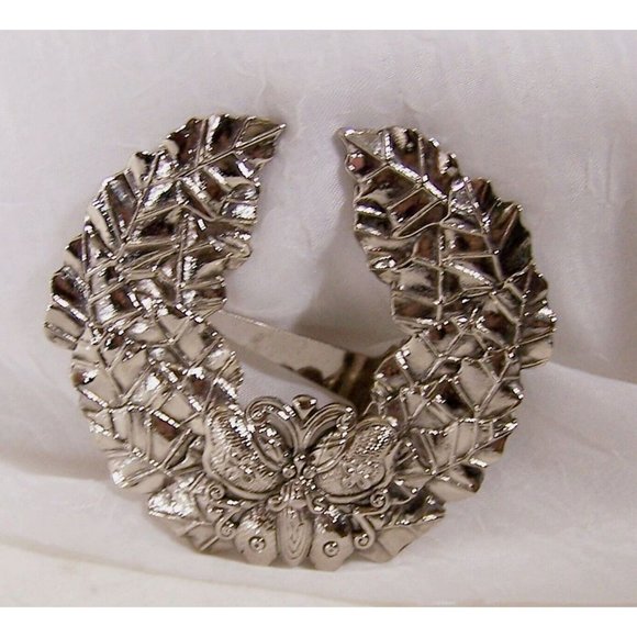 Sylvia Dahl Butterfly & Leaves Silver Tone Clip for Apparel, Hair, Craft Project - Picture 5 of 6